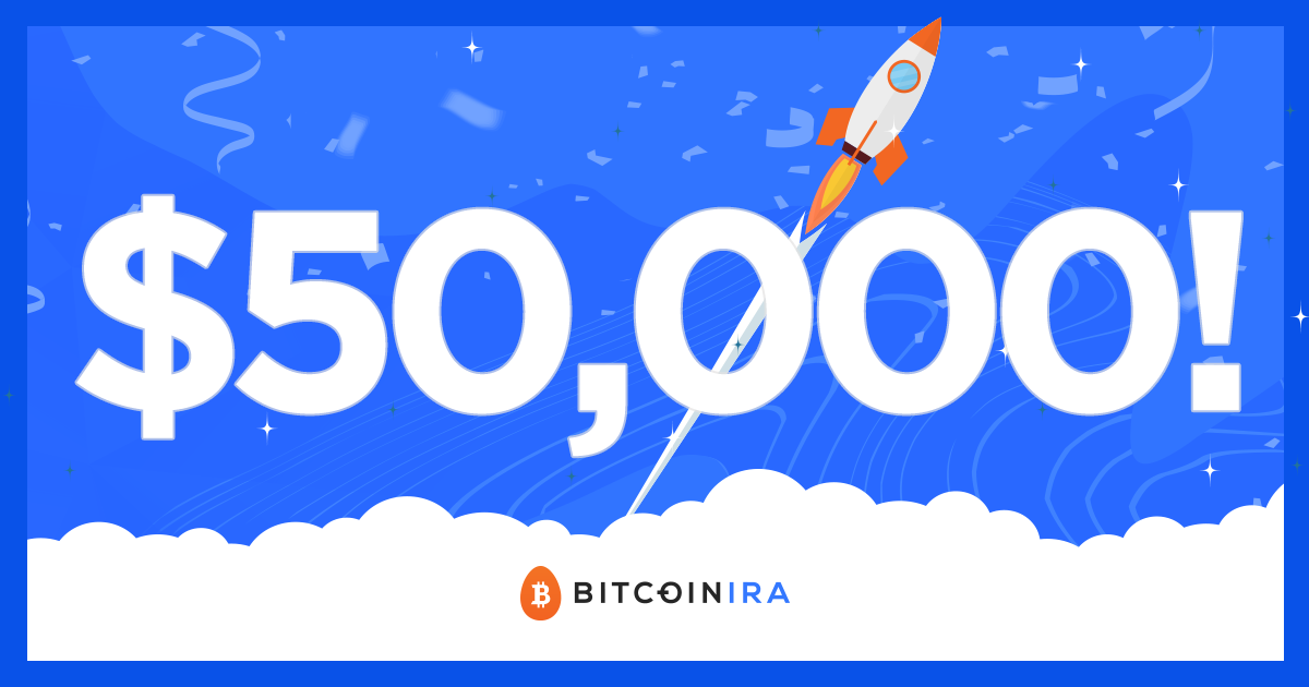 A little rocket ship shoots upward past larges numbers that read 50000