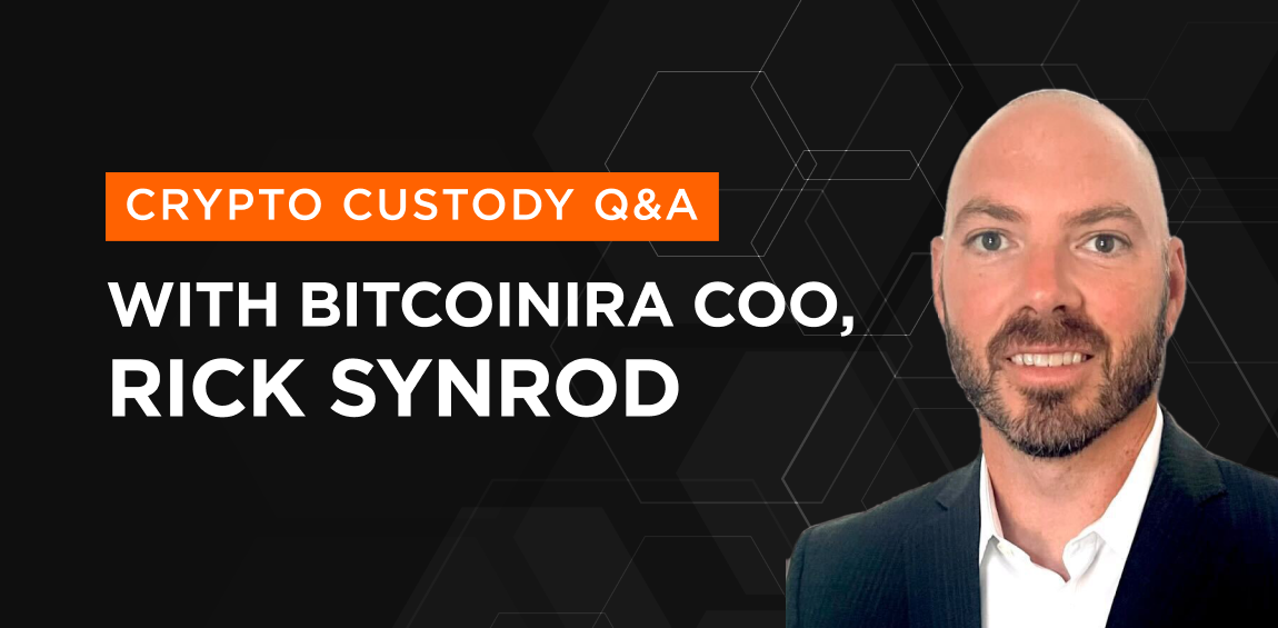 : Bitcoin IRA Chief Operations Officer, Rick Synrod, is pictured with the caption “Crypto Custody Q&A.”